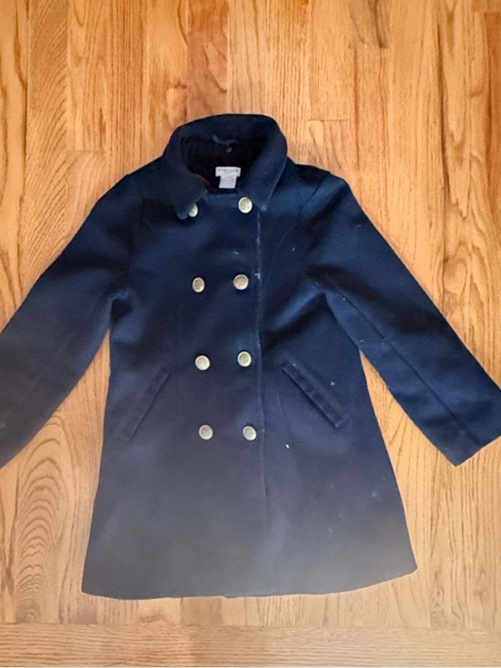 Cyrillus Navy Double-Breasted Pea Coat for Kids
